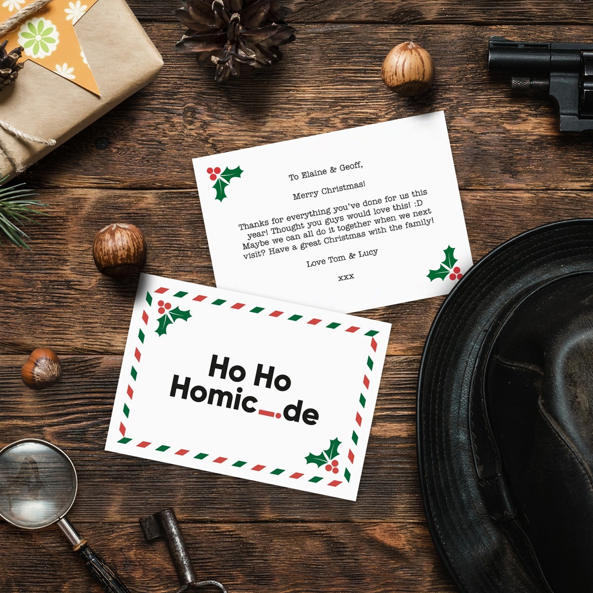 FREE Greetings Card - Ho Ho Homicide