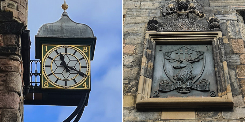 Edinburgh Old Town - Clue 17 Clock and Plaque